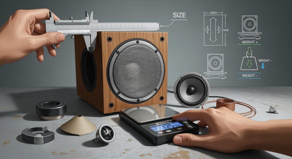 Methods for controlling the size and weight of custom speakers