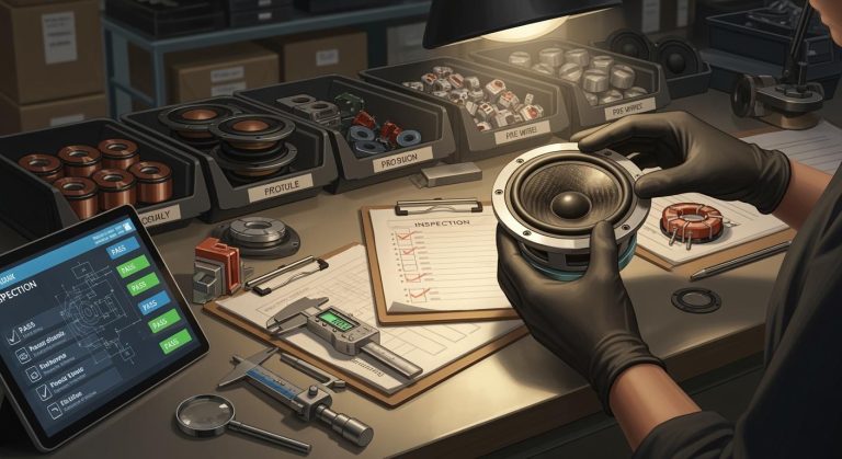 Quality control and inspection methods for speakers in mass production