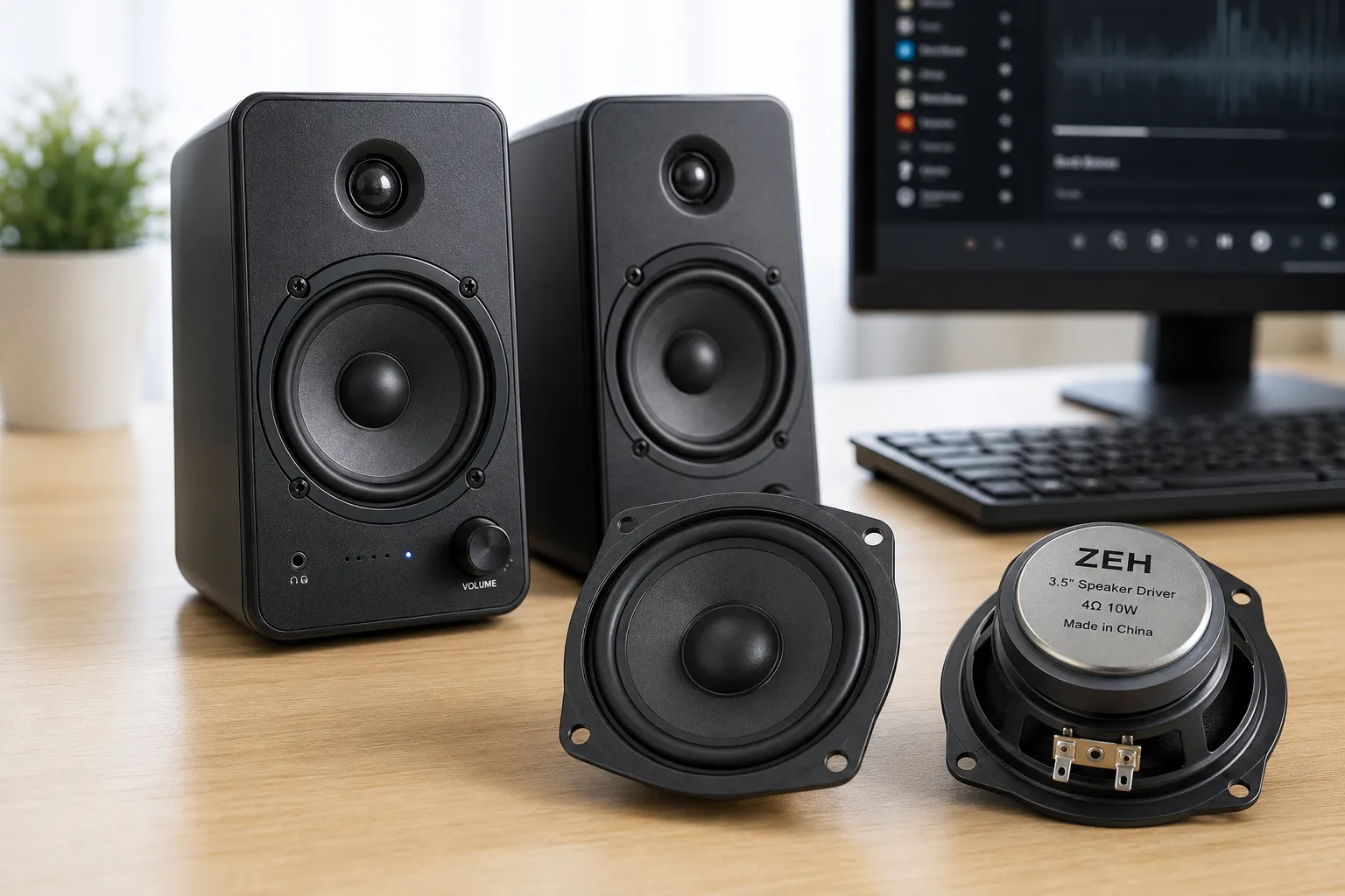 Custom Medium Speaker for a Desktop Multimedia Speaker System